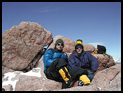 Myke and Dan at the summit.  Cold.